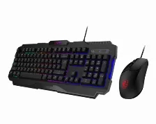 Kit Teclado Y Mouse Gaming Msi Forge Gk100 Combo Us, Usb, 6400 Dpi, Rgb, Ingles, Negro